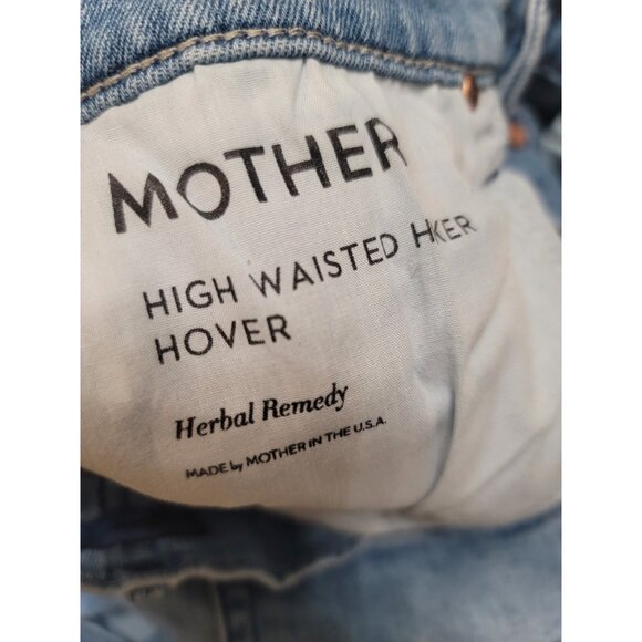 Mother High Waisted Hiker Hover Jeans Herbal Remedy Straight Leg Size 27 Blue - Picture 10 of 10
